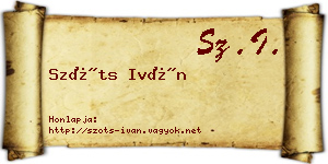 Szőts Iván névjegykártya