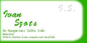 ivan szots business card